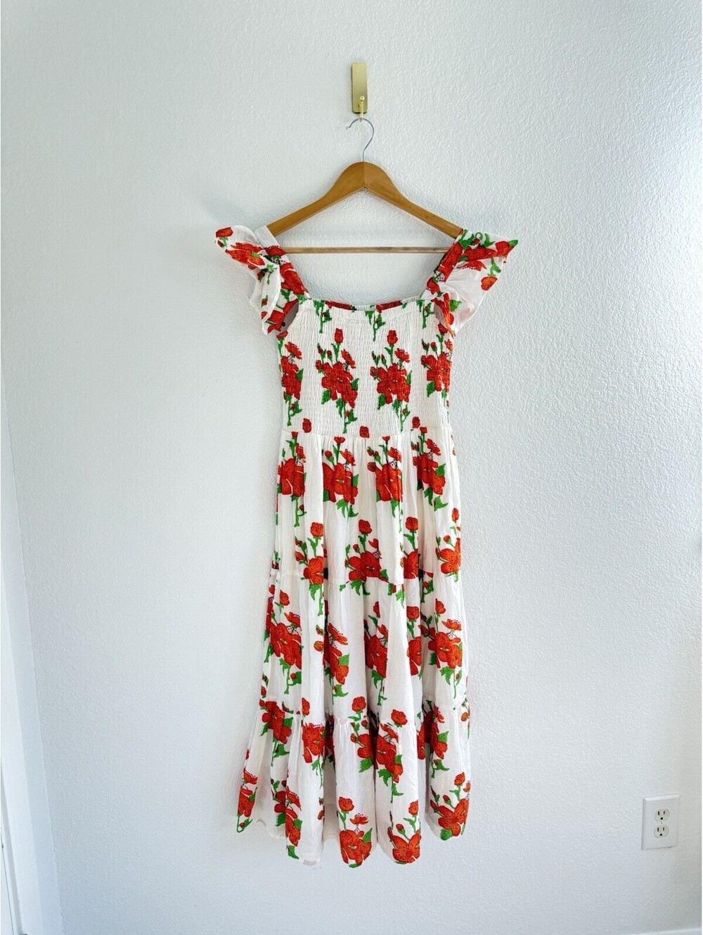 Victoria Dunn Sutton Sundress Cottagecore Boho Floral Print Flutter Sleeve Sz S